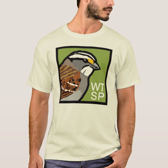 camiseta Blanco-throated del gorrión (Anverso)