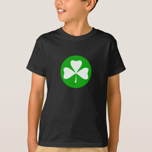 Camiseta Blanco verde del trébol del círculo (Anverso)