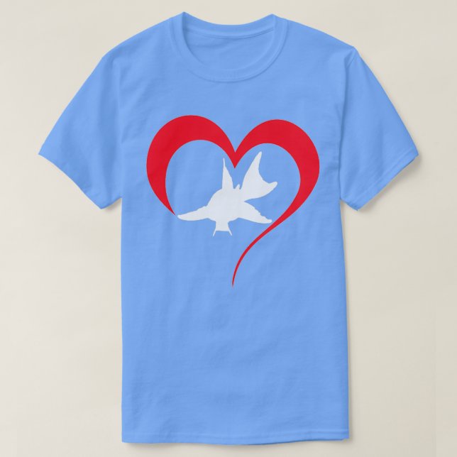 Camiseta Blanco y azul Pleco Rojo (Diseño del anverso)