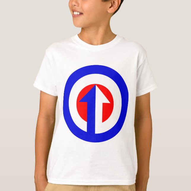 Camiseta Blanco y flecha modernas (Anverso)
