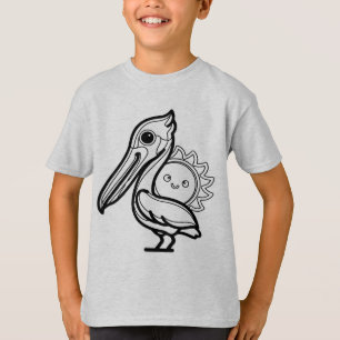 Camiseta BLANCO Y NEGRO #09 - Pelícano con luz del sol