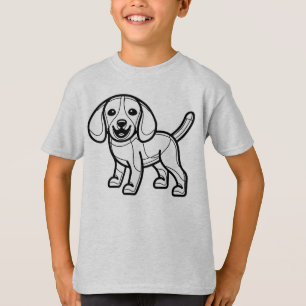 Camiseta BLANCO Y NEGRO #26 - El perro Beagle se está riend