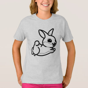 Camiseta BLANCO Y NEGRO #39 - Conejo Saltando