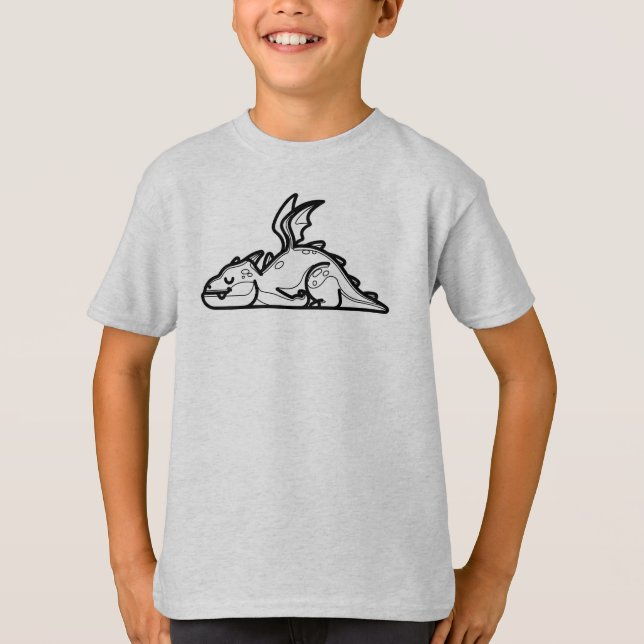 Camiseta BLANCO Y NEGRO #50 - Dragón Durmiente (Anverso)