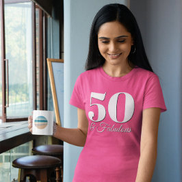 Camiseta Blanco y negro 50 y rosa fabuloso