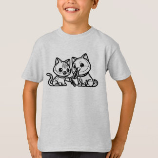 Camiseta BLANCO Y NEGRO #55 - Mejor Amigos De Perro Y Gato