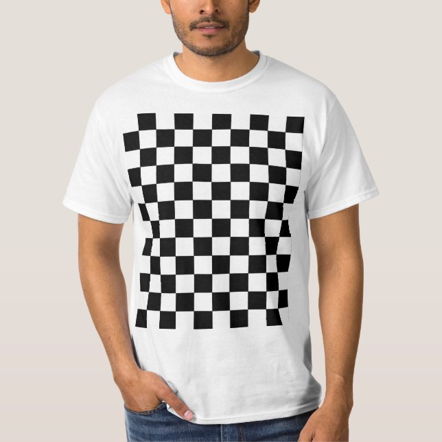 Camiseta Blanco y negro a cuadros (Anverso)