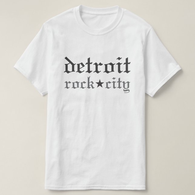 Camiseta Blanco y negro de Detroit Rock City (Diseño del anverso)