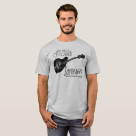 Camiseta blanco y negro de la mandolina de