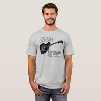 Camiseta blanco y negro de la mandolina de