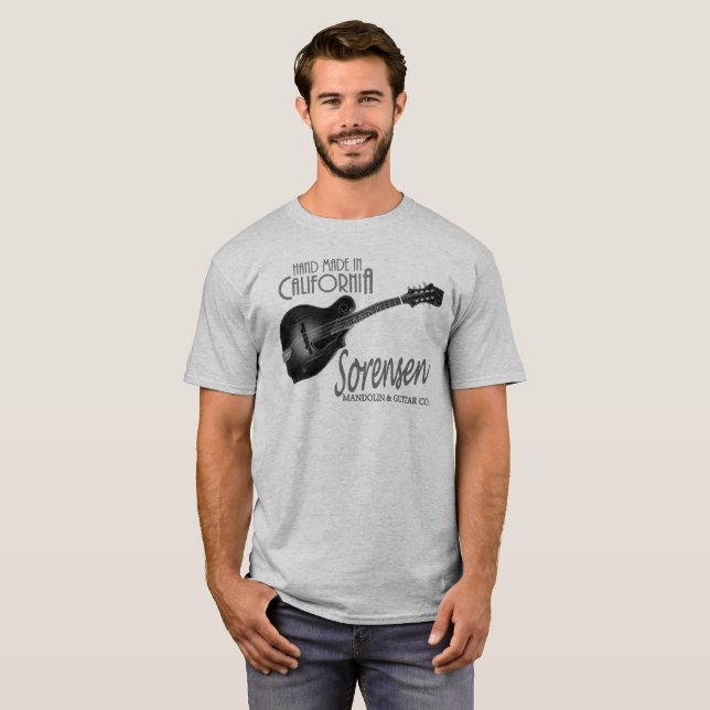 Camiseta blanco y negro de la mandolina de (Anverso completo)