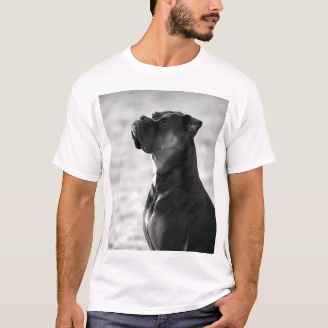 Camiseta blanco y negro del boxeador (Anverso)