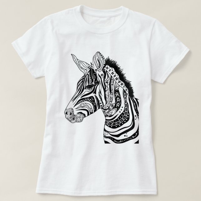 Camiseta Blanco y negro tribal de la cebra (Diseño del anverso)