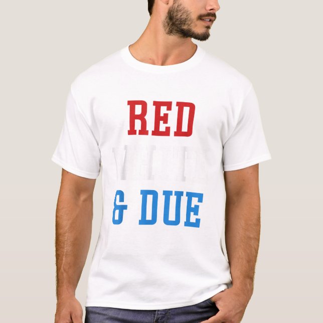 Camiseta Blanco y pendiente 4 de julio EE. UU. (Anverso)