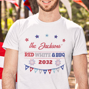 Camiseta Blancos rojos y quisquillosos fuegos artificiales 