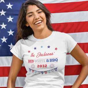 Camiseta Blancos rojos y quisquillosos fuegos artificiales