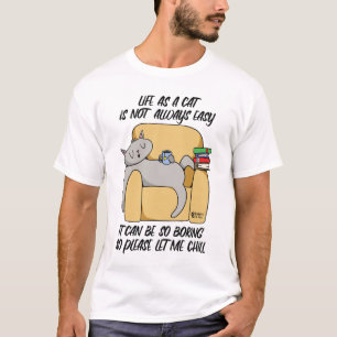 Camiseta Blanquecino Gato Hombres Blanco