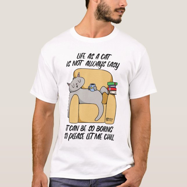 Camiseta Blanquecino Gato Hombres Blanco (Anverso)