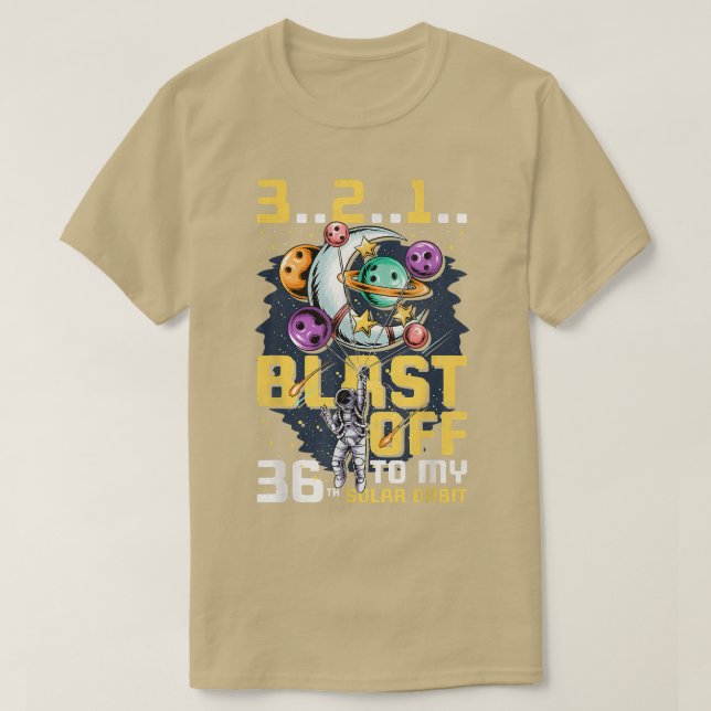 Camiseta Blast Off To My 36th Solar Orbit, 36th Birthday As (Diseño del anverso)