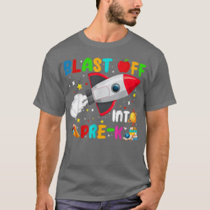 Camiseta Blast Off To Pre-K Rocket Outer Space Back To Sc