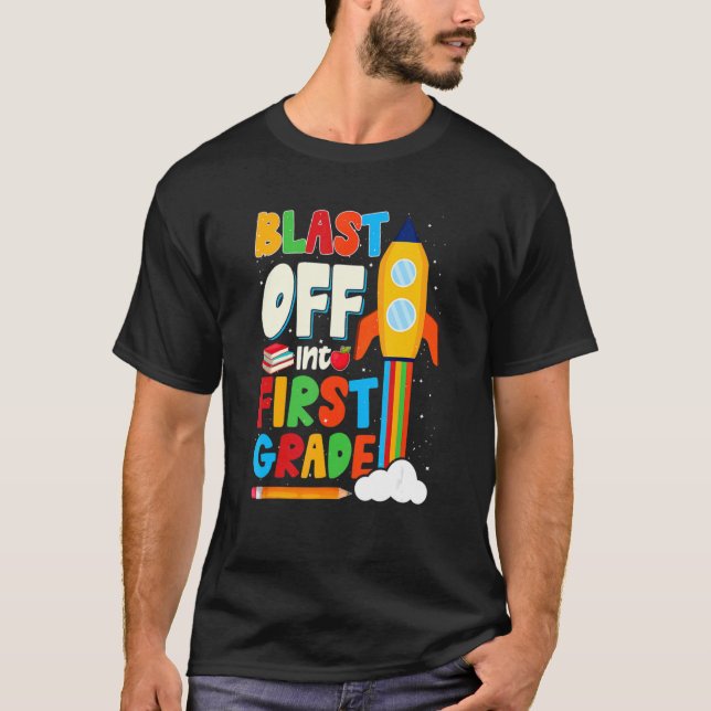 Camiseta Blast to First Grado Back To School 1º Grado C (Anverso)