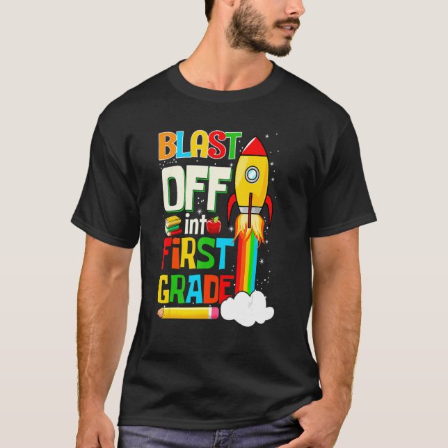 Camiseta Blast to First Grado Back To School 1er Grado (Anverso)