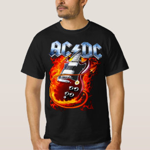Camiseta Blazing Rocker Guitar   AC/DC Inspired Biker