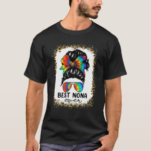 Camiseta Bleach Best Nona Ever Tie Dye Messy Bun Hair Mothe