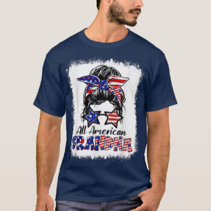 Camiseta Bleached All American Grandma Glasses bandera de E