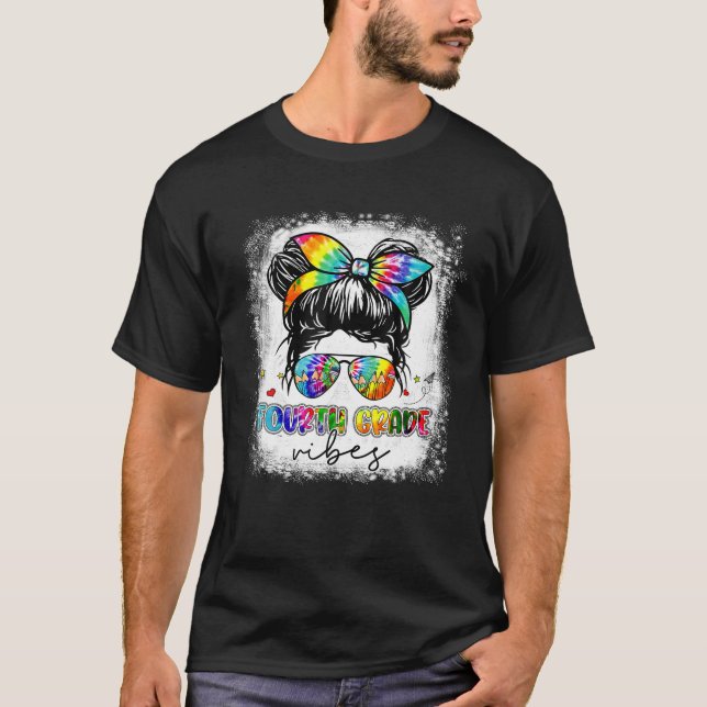 Camiseta Bleached Back To School Cuarto Grado Vibes Messy B (Anverso)
