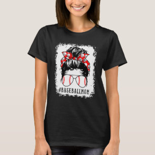 Camiseta Bleached Baseball Cute Mom Messy Moth