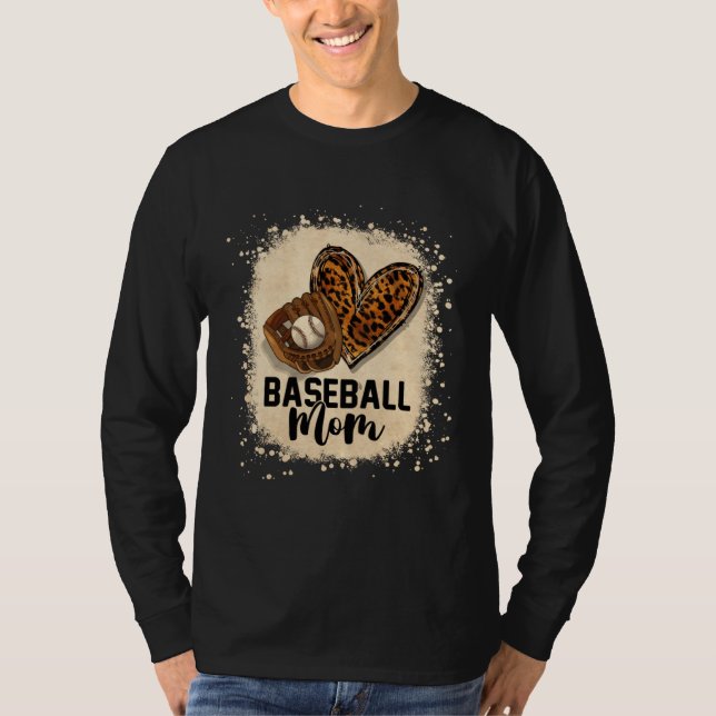 Camiseta Bleached Baseball Mom Leopard Game Day Vibes Mothe (Anverso)