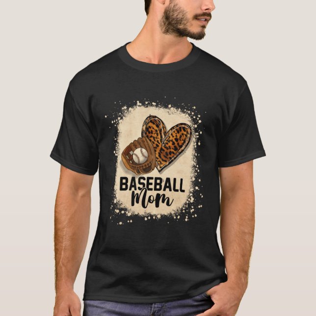 Camiseta Bleached Baseball Mom Leopard Game Day Vibes Mothe (Anverso)
