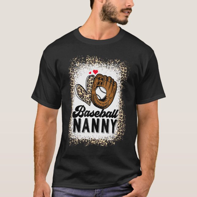 Camiseta Bleached Baseball Nanny Leopard  Mother s Day 2023 (Anverso)