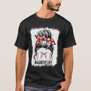 Camiseta Bleached Baseball tía Messy Bun Game Day Vibes Mo