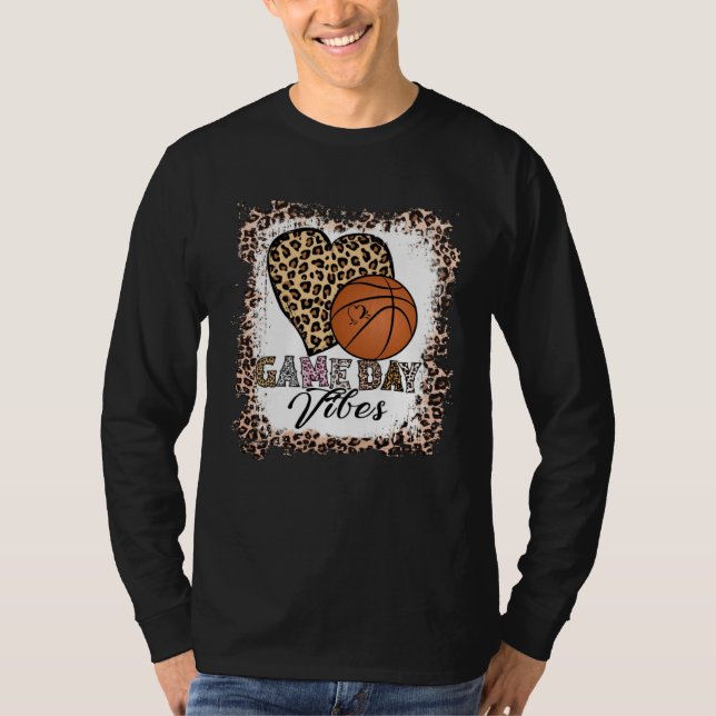 Camiseta Bleached Basketball Game Day Vibes Basketball Mom  (Anverso)