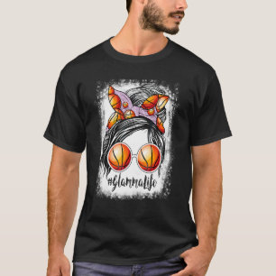 Camiseta Bleached Basketball Glamma Life Messy Bun Game Day