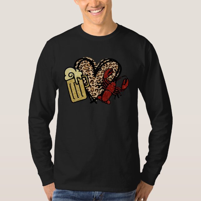 Camiseta Bleached Beer Love Crawfish leopard Crawfish seaso (Anverso)