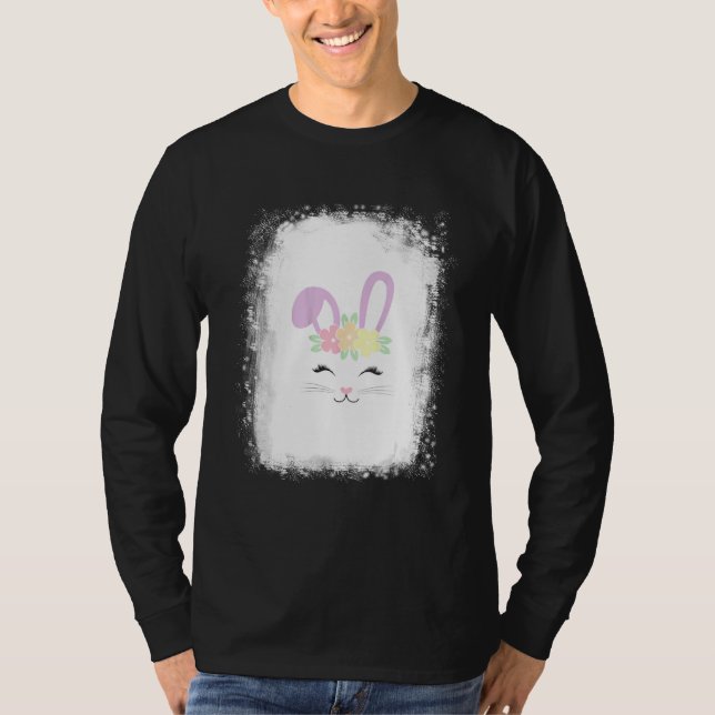 Camiseta Bleached Bunny Face Leopardo Glasses Headband Happ (Anverso)