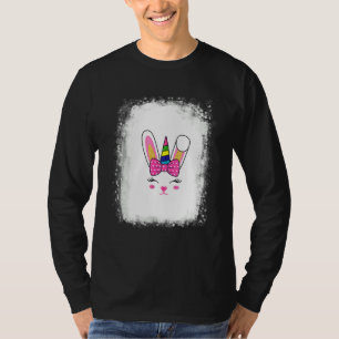 Camiseta Bleached Bunny Face Leopardo Glasses Headband Happ