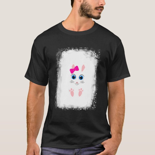 Camiseta Bleached Bunny Face Leopardo Glasses Headband Happ (Anverso)