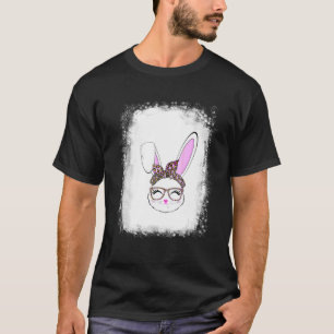 Camiseta Bleached Bunny Face Leopardo Glasses Headband Happ