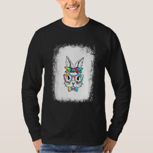 Camiseta Bleached Bunny Face Leopardo Glasses Headband Happ