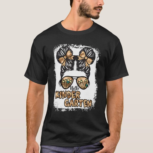Camiseta Bleached Camo Hello Kindergarten De Vuelta A Schoo (Anverso)