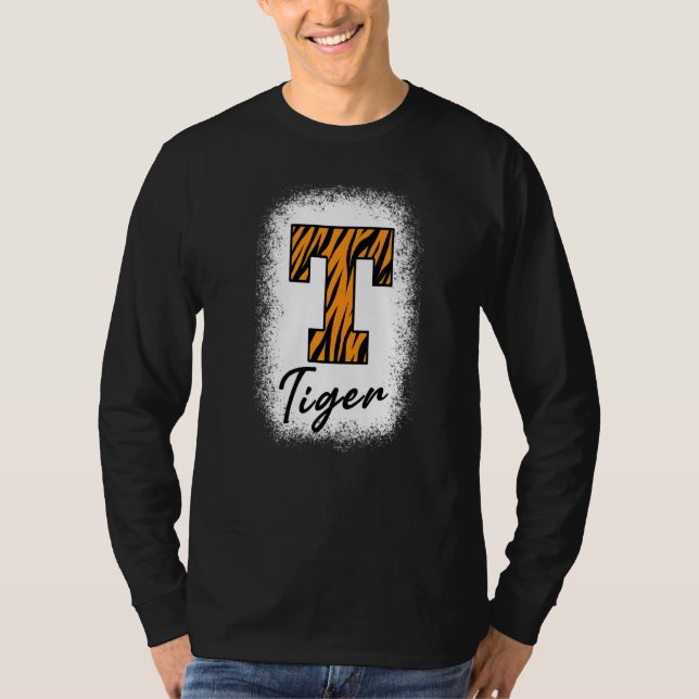 Camiseta Bleached Football Tigers School Sports Fan Team Sp (Anverso)