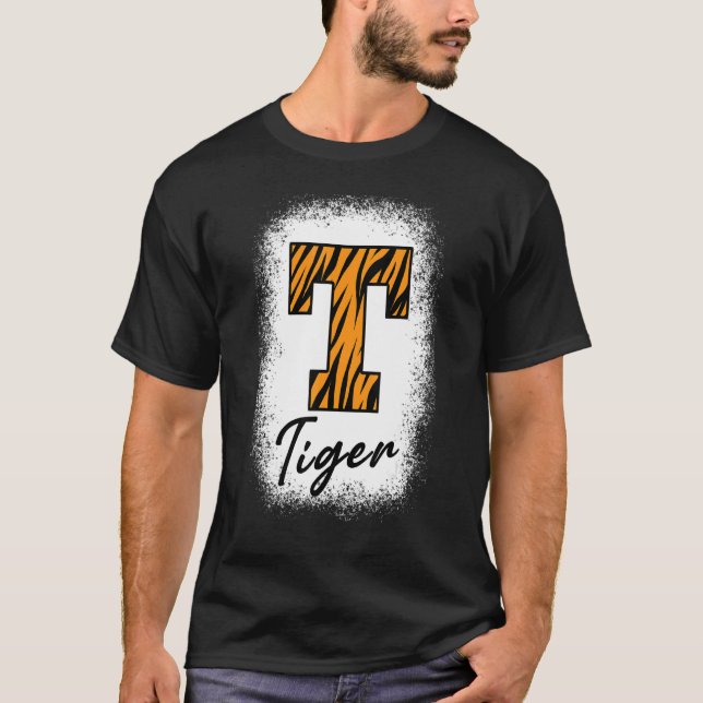 Camiseta Bleached Football Tigers School Sports Fan Team Sp (Anverso)