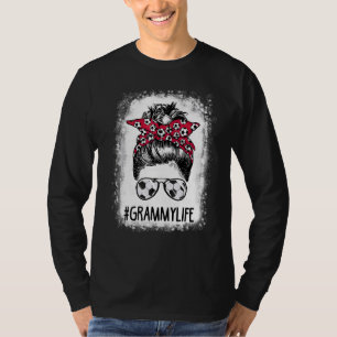 Camiseta Bleached Grammy Life Soccer Tía Messy Bun Hair Mo