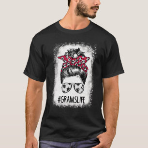 Camiseta Bleached Grams Life Soccer Tía Messy Bun Hair Mot
