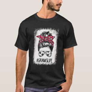 Camiseta Bleached Grams Life Soccer Tía Messy Bun Hair Mot