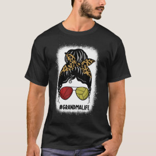 Camiseta Bleached Grandma Life Messy Bun Cute Volleyball Ba